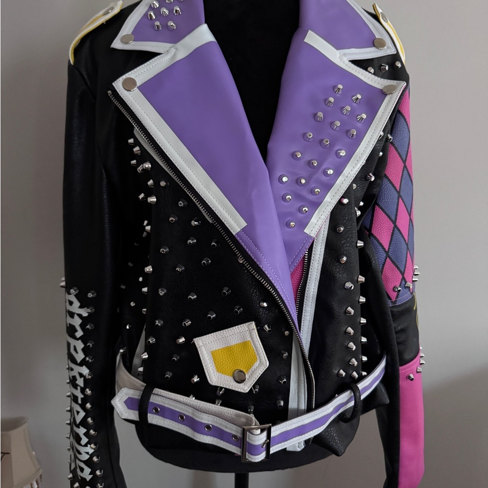 AKIRA Studded Faux Leather Moto Jacket